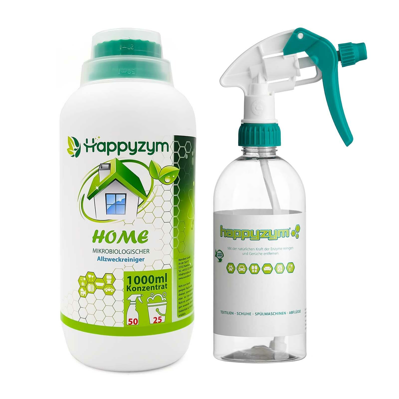Happyzym Enzymreiniger Home Allzweckreiniger und Geruchsentferner  1L Konzentrat