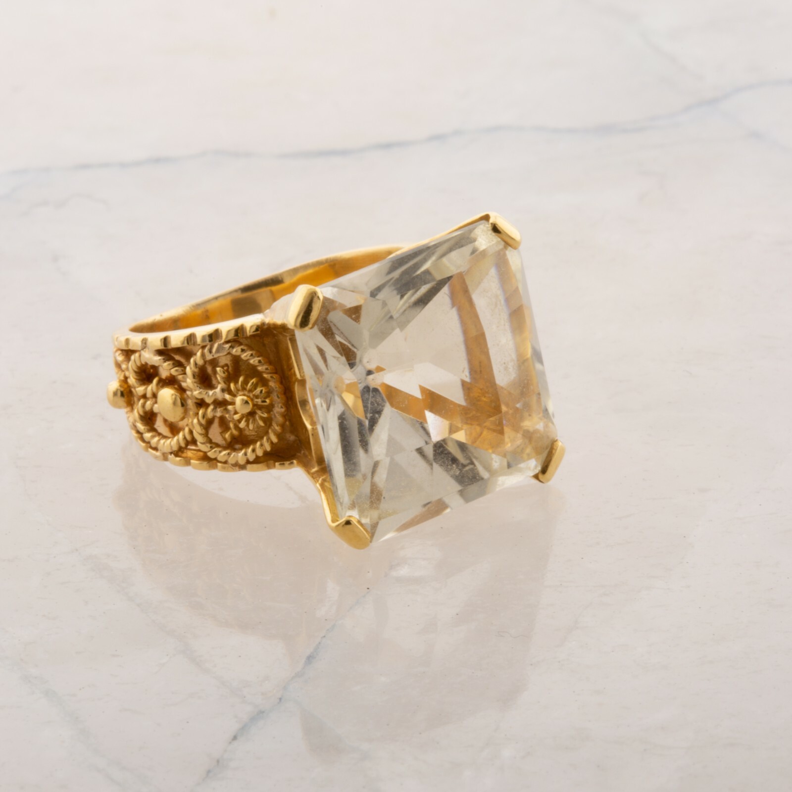 cesoi＊2Finger Crystal Ring Gold 2Finger Crystal Ring Gold | C'esoi