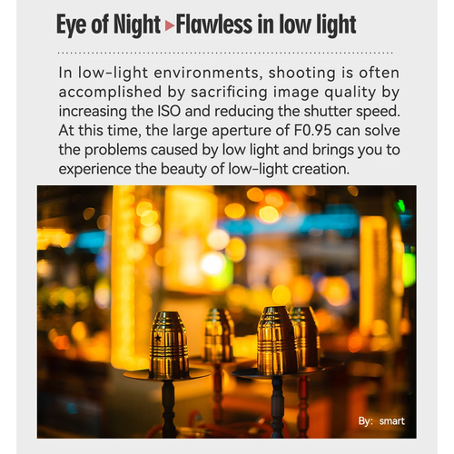 TTArtisan 50mm f/0.95 APS-C Lens for E/X/Z/R/M43/L-Mount Large Aperture Lens