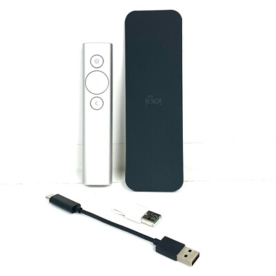 Logitech Spotlight Presentation Remote Control Dual Wireless or Bluetooth SILVER