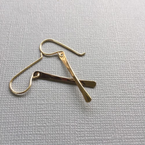 Gold Filled Bar Earrings Simple Everyday Minimal Small Dainty Delicate Stick