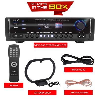 Pyle Home Audio Power Amplifier System - 300W 4 Channel Theater Power Stereo ...
