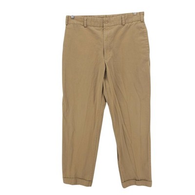 BILLS KHAKIS M2 Khaki Flat Front 100% Cotton Pants Cuffed Size 35