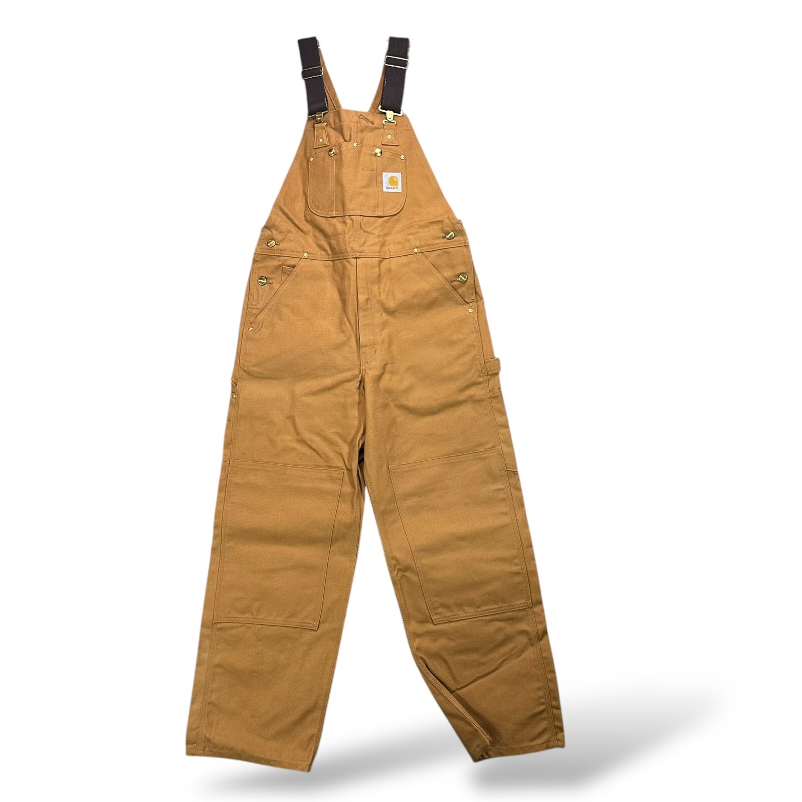 CARHARTT Overalls Duck Bib 34x30 R01 BRN Brown Canvas Double CARHARTT Overalls Duck Bib 34x30 R01 BRN Brown Canvas Double