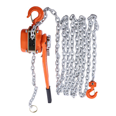 1.5T Chain Hoist 20FT Puller Block Fall Chain Lift Hand Tool w/ 2 Hook 3300LBS