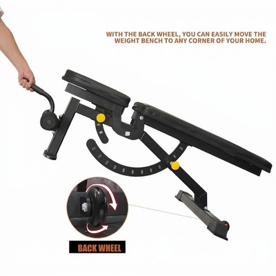 Adjustable Weight Bench 1000lbs Capacity Foldable Gym Equipment Black