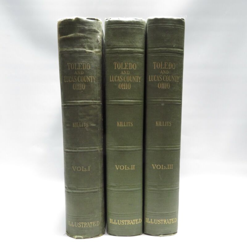 Toledo & Lucas County Ohio History Killits Vintage 3 Volume Book Set Genealogy