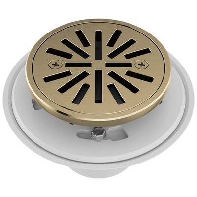Delta 4 Inch Brushed Gold TileIn Round Shower Floor Drain with...