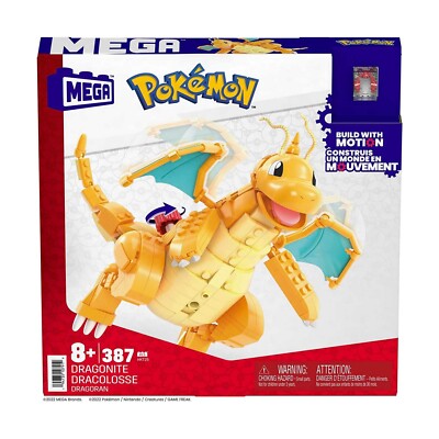 MATTEL MEGA CONSTRUX POKEMON DRAGONITE BUILDING KIT BUILD WITH MOTION 8+ HKT25