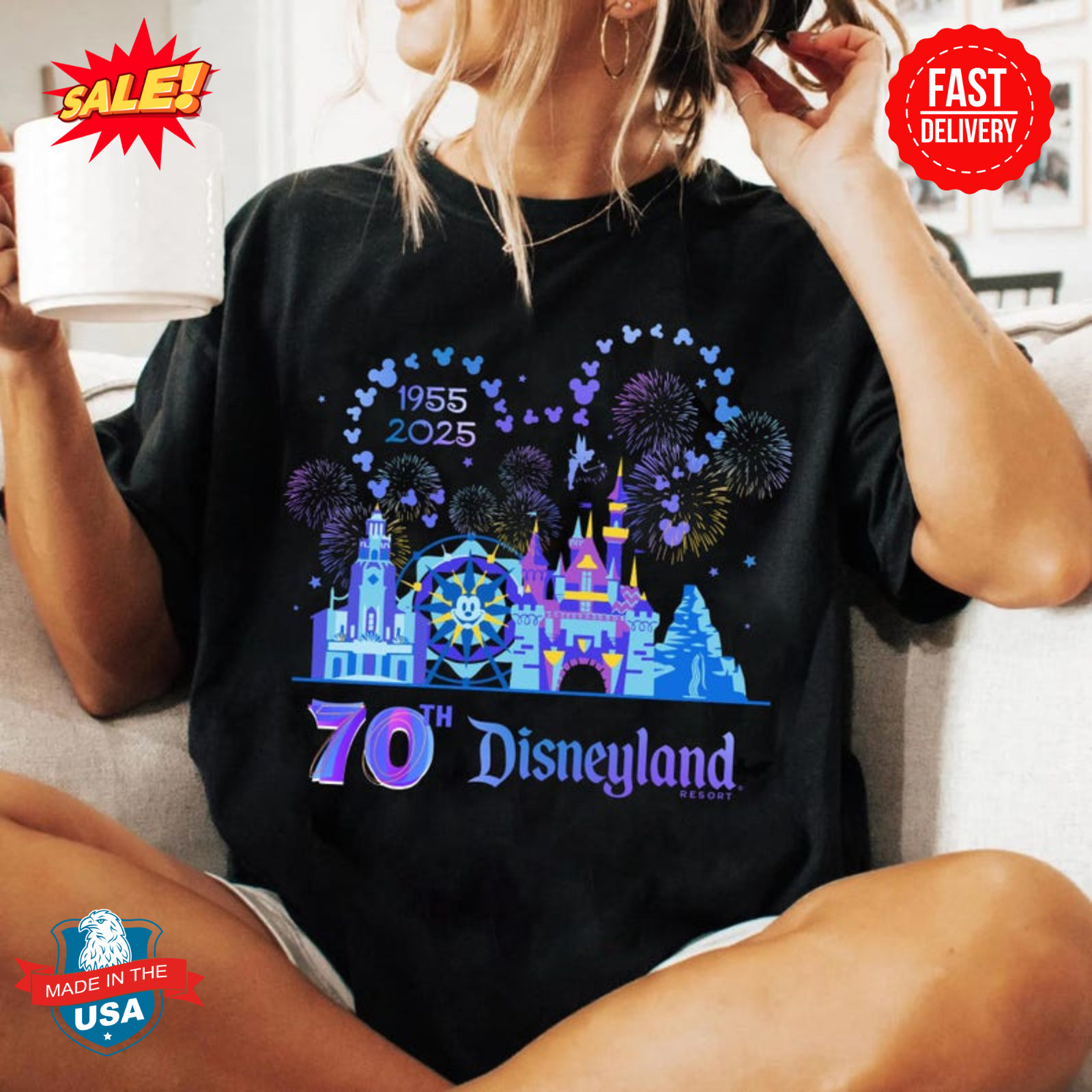 Disneyland Resort 70周年記念シャツ Disneyland Resort 70th Anniversary ''Celebrate Happy'' Long