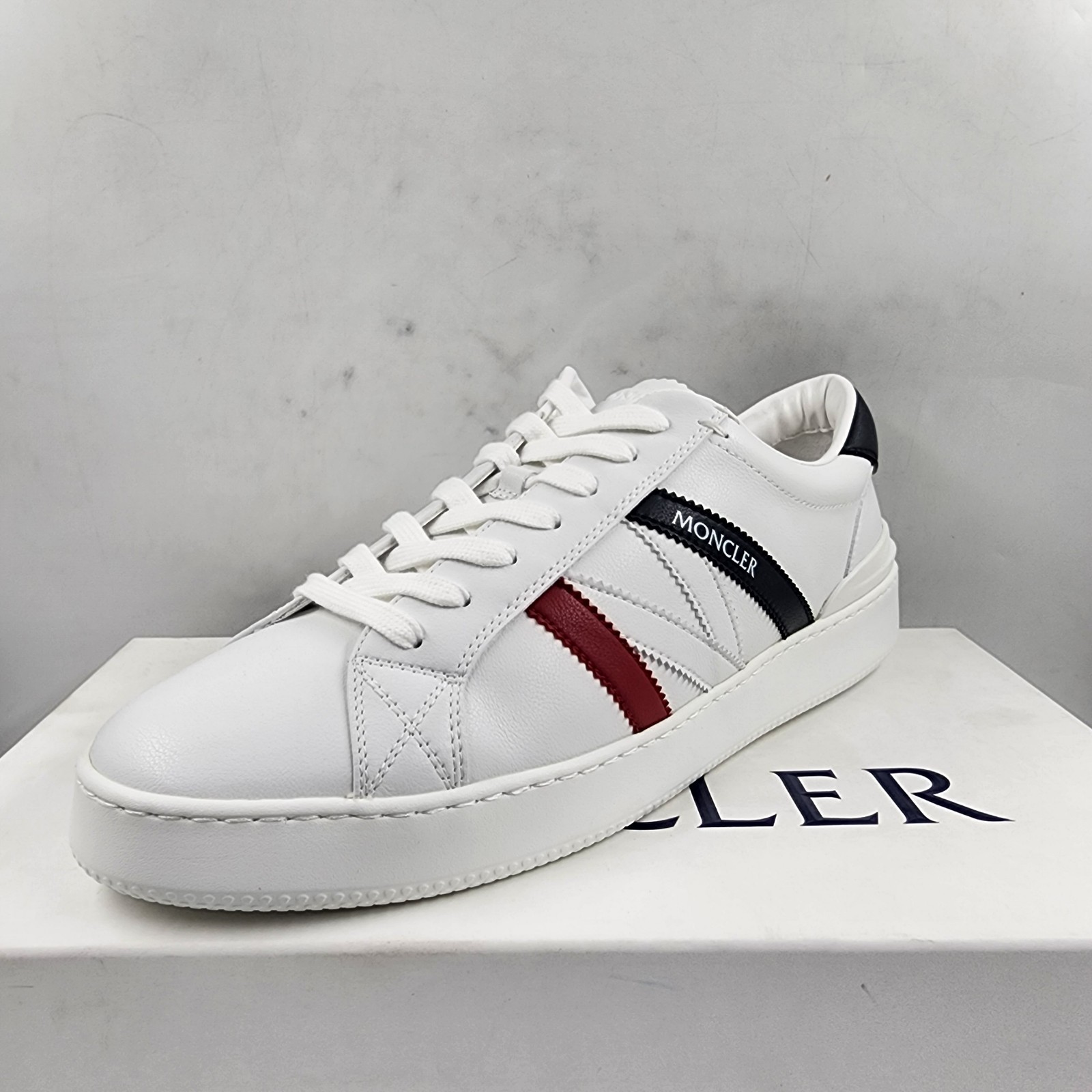 Moncler Monaco Low Top Sneakers Men's 45/12 US White Multi Round Toe Lace Up - Picture 18 of 22