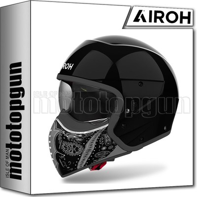 AIROH HELMET JET MOTORBIKE J1P17 J 110 PAESLY BLACK GLOSS SZ. L