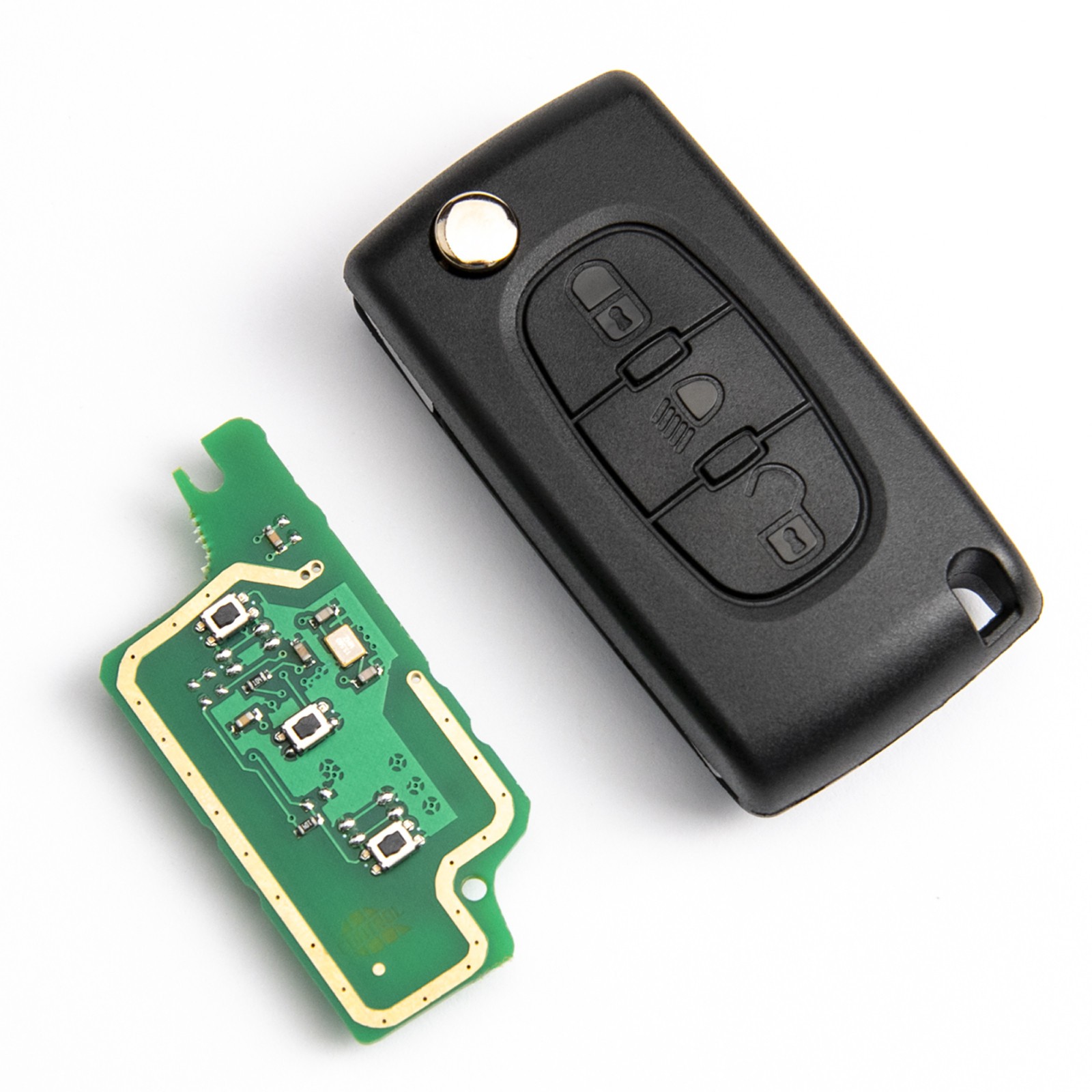 FUNKSCHLÜSSEL FÜR PEUGEOT 207 307 407 507 433Mhz ID46 PCF7961 + SCHLEIFEN FRÄSEN