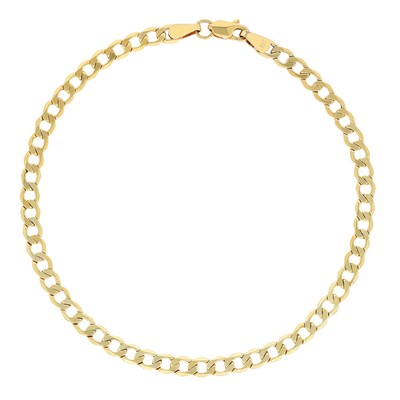 10K Yellow Gold 3.5mm Italian Curb Cuban Chain Link Bracelet or Anklet 7" 8" 9"