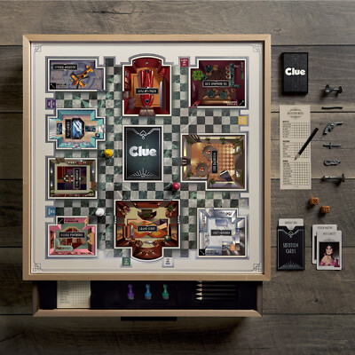 Clue Luxe Maple Edition Solid Wood Luxury Board Game Wooden Collectors Cluedo