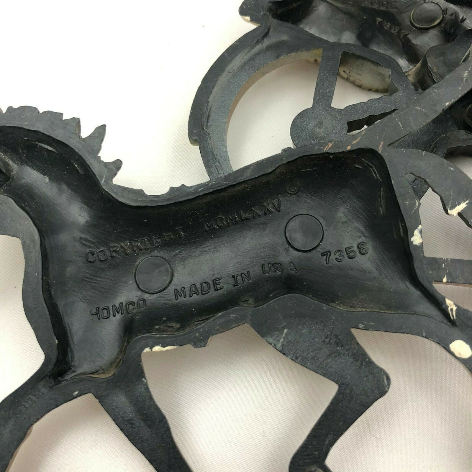 Vintage 1975 Plastic Wall Art Homco Couples on Bicycle Horse & Carriage