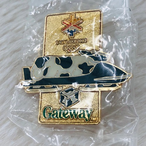 2002 Salt Lake City Olympic Trading Pin Gateway Computers Advertising Bobsled