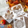36 Pcs Fall Stencils Thanksgiving Day Painting Stencils Reusable 5.12 x 5.12 Inch Farmhouse Autumn Ornaments Hello Pumpkin Welcome Templates for Painting on Wood DIY Crafts Slice Scrapbook Decor