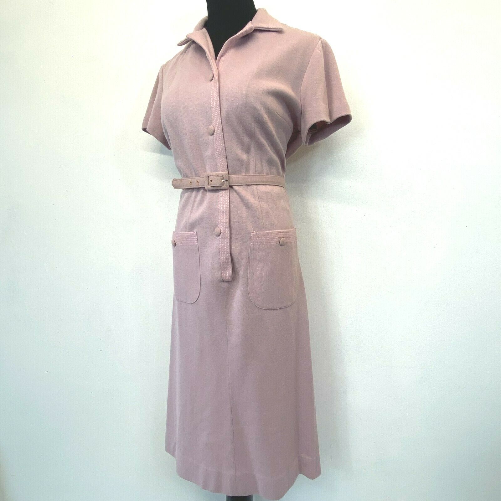 Westover Wearables Shirt Dress Lavender size M L Knit Belted V...