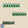 Green Cat Eye Press on Nails Almond Medium Fake Nails Glossy Chrome Glitter Acrylic False Nails Press ons Designs Gradient Gel Glue on Artificial Nails for Women Manicure 24Pcs