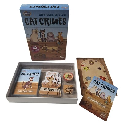 ThinkFun Cat Crimes Logic Game 40 Challenges Solutions Ages 8 Up Single Player