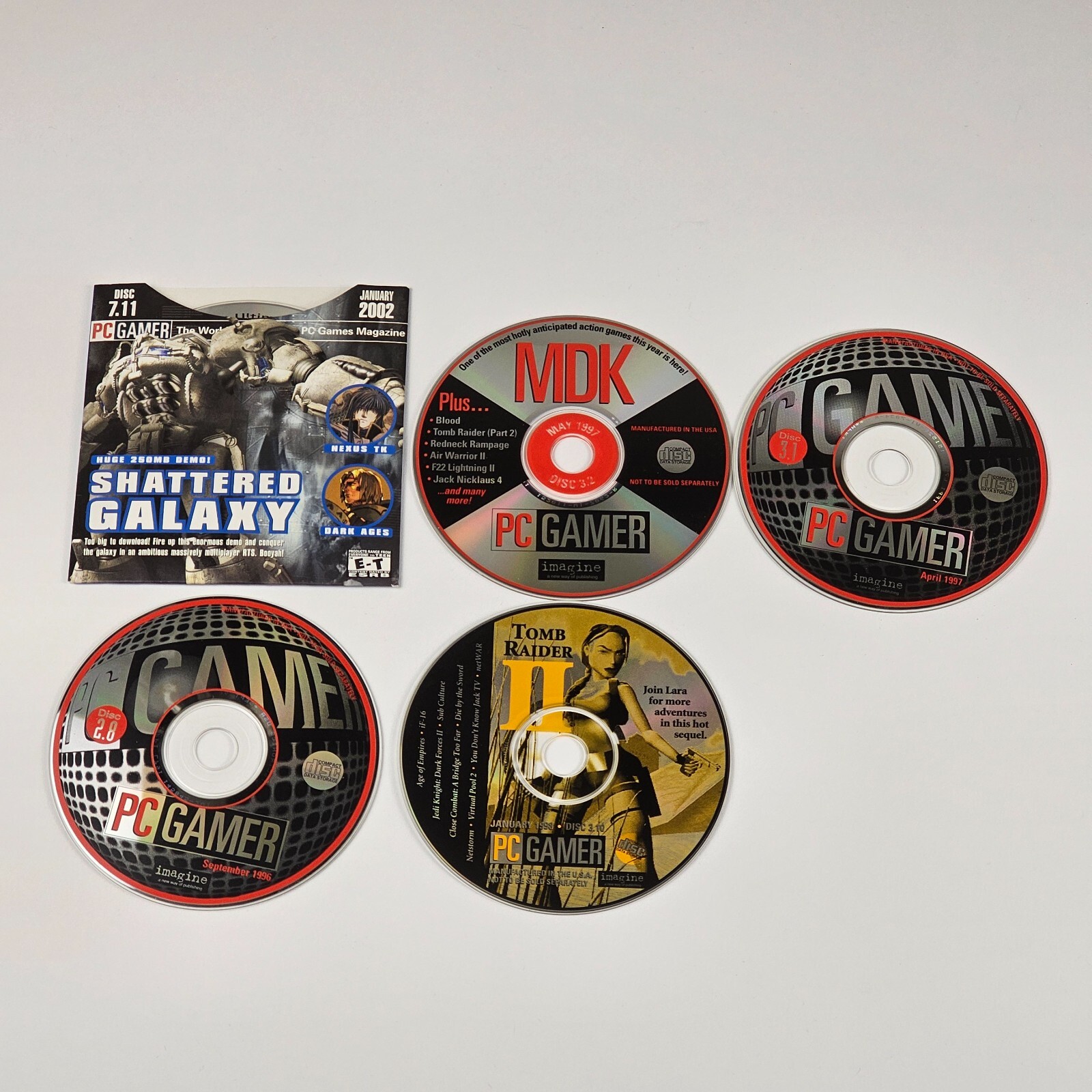 COUNTRY YARD hope DEMO デモCD Vintage PC Gamer Demo Disc Lot Of 5 CDs Late 90's MDK Tomb