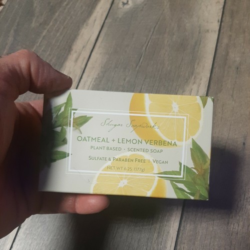 Shugar Soap Works Oatmeal Lemon Verbena Plant Based Vegan Soap 6.25oz, NIB