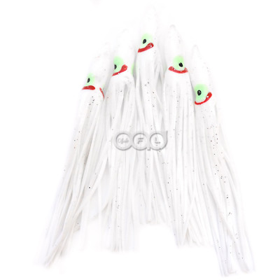 Fishing Squid Skirts 4.5'' Unrigged Hoochies Octopus Soft Fish Lures Bait lot New