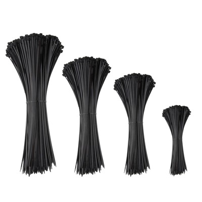 Cable Zip Ties400 Pack Black Assorted Sizes 12+8+6+4 InchMulti-Purpose