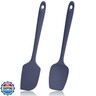 Lilybeam 600ºF Heat Resistant Spatulas, High Heat Food Safe Semless Kitchen Silicone Scraper Set for Cooking Baking Mixing Scraping Stirring Nonstick Cookware Pan Bowl (2Pcs,Midniaht Blue)