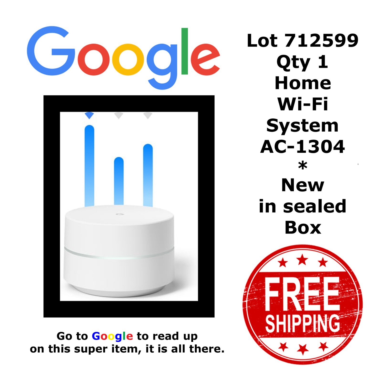 Google wifi GA00157-JP 新品未開封　AC-1304 Amazon.com: Google AC-1304 WiFi Solution Single WiFi Point
