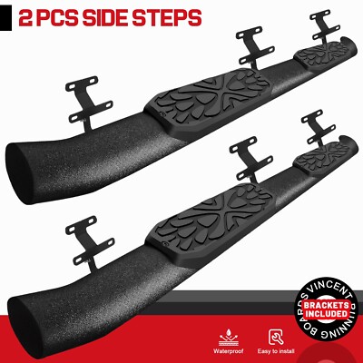 FOR 15-24 FORD F-150 Super Crew Cab 3.5'' Side Step Curved Running Board Nerf Bar