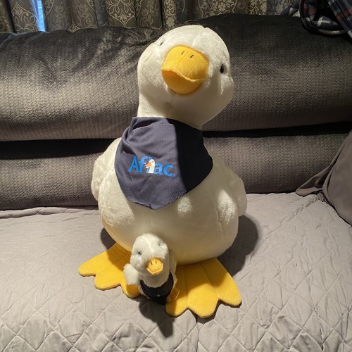 Talking Giant AFLAC Duck Plush Stuffed Animal Blue Bandana Jumbo Large 21