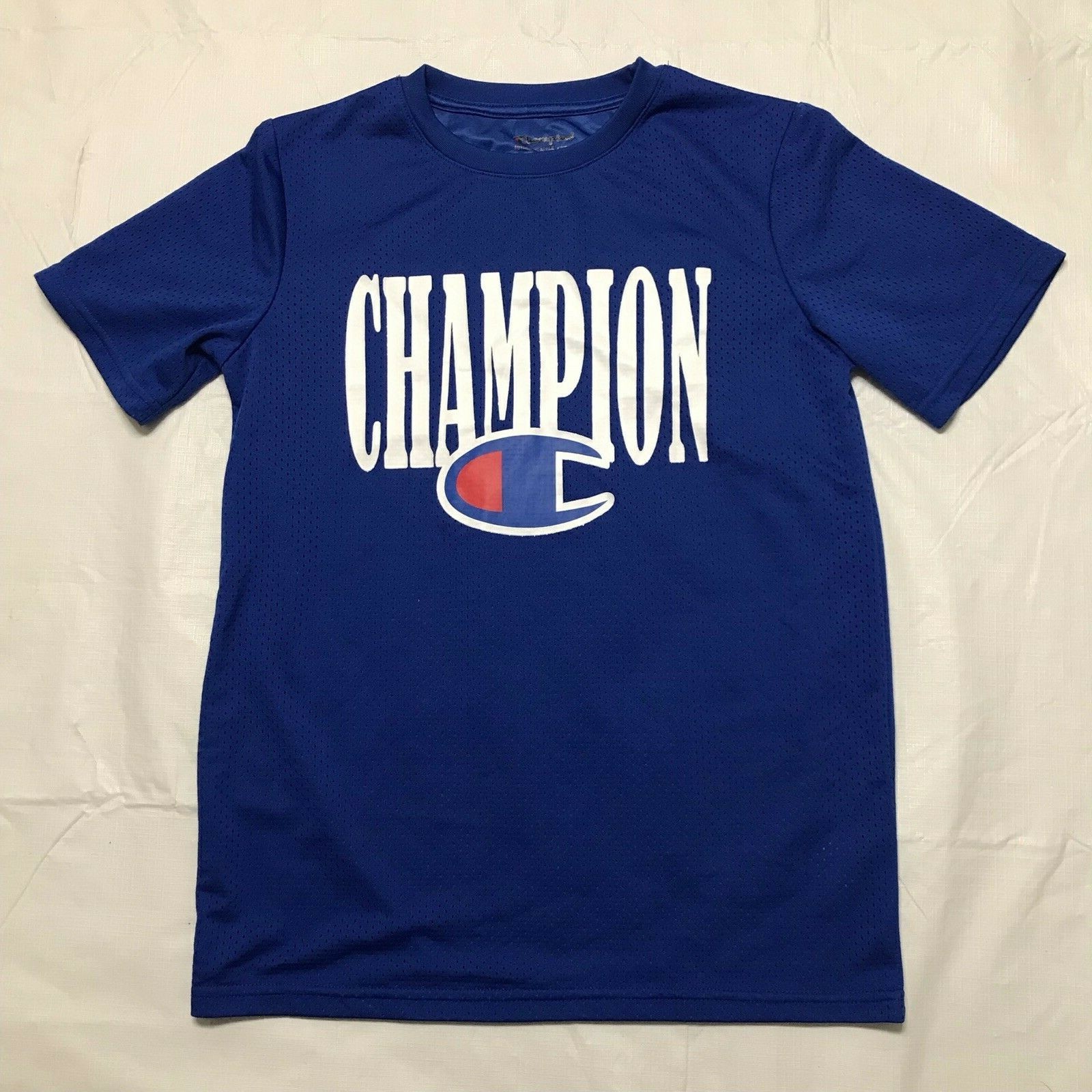 Champion Blue Short Sleeve T Shirt Boys Size XL Polyester