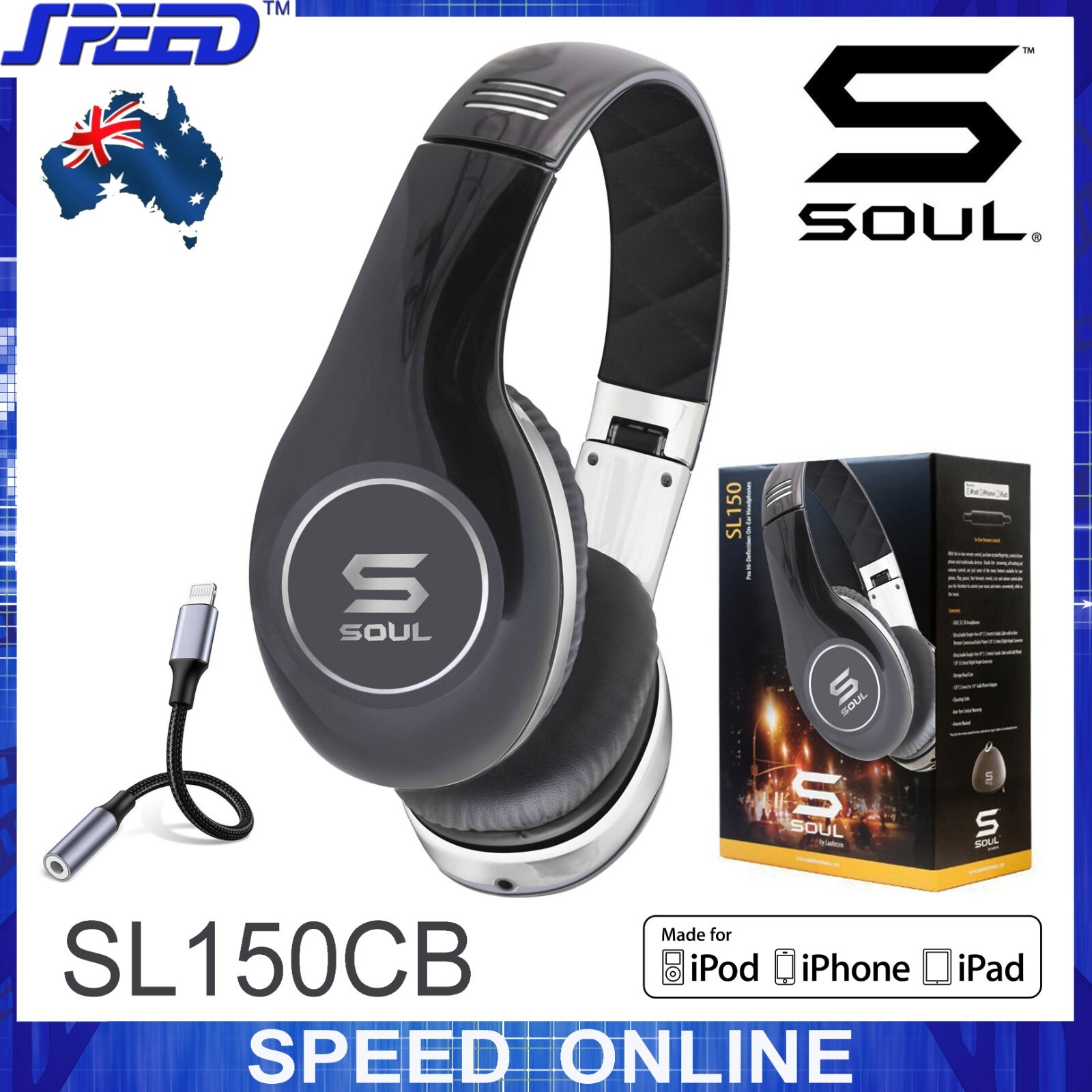 SOUL by Ludacris SL150CB Pro Hi-Definition Headphones - 3.5 SOUL by Ludacris SL150CB Pro Hi-Definition Headphones - 3.5