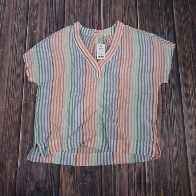 Marine Layer NEW NWT Womens Small Rainbow Striped Bali Tunic