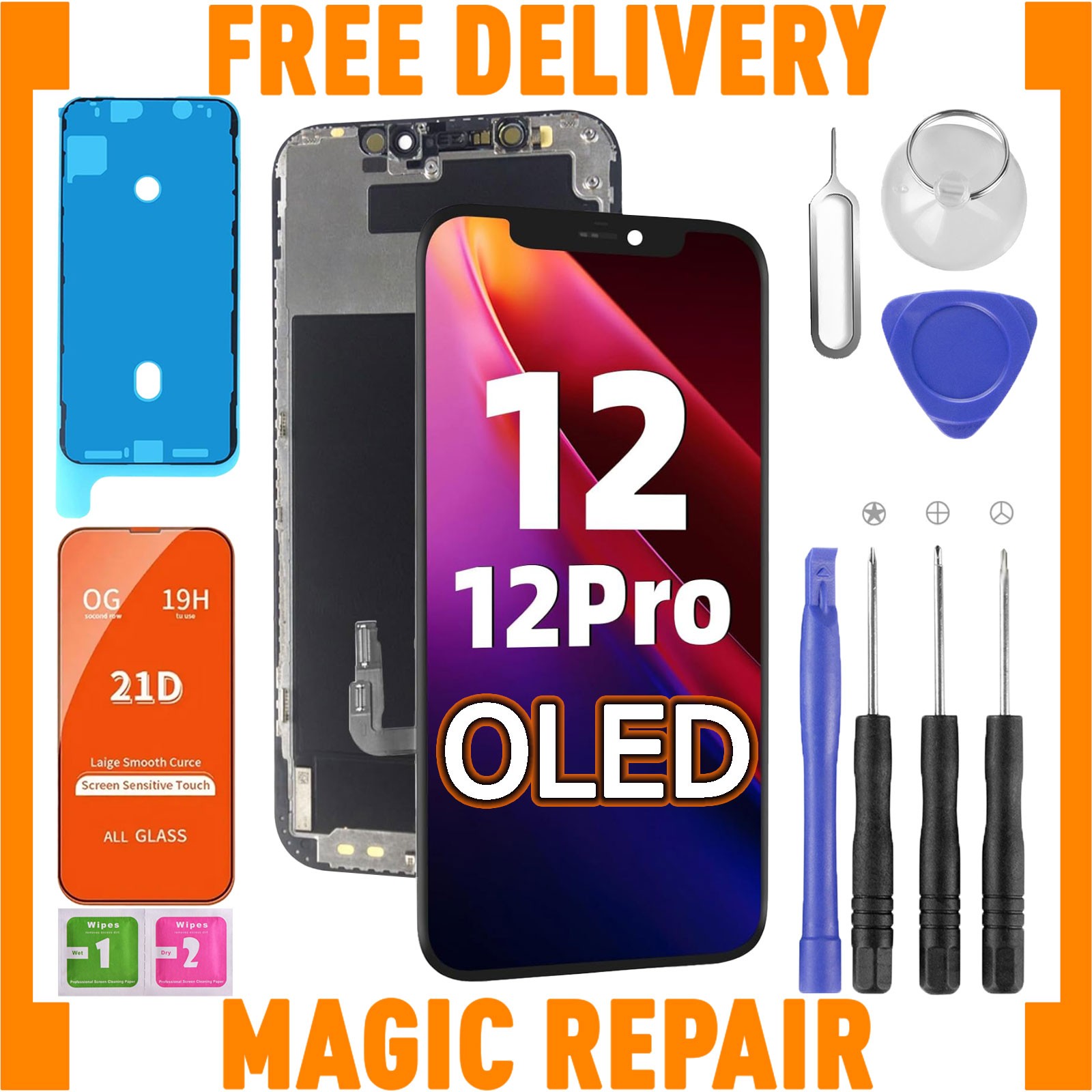 For iPhone 12 Soft OLED ✅ Screen Replacement + Touch Digitizer Display UK STOCK