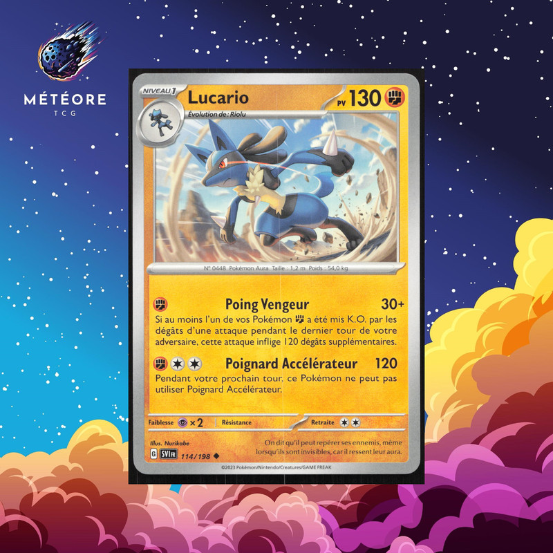 Carte Pokemon Lucario  114/198   ÃCarlate & Violet FranÃ§Ais