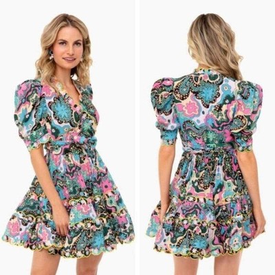 Celia B NEW NWT Floral Puff Sleeve Mini Dress Women's Size Medium