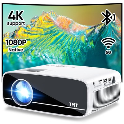 TMY Native 1080P Projector with 5G WiFi and Bluetooth 5.1, 4K Supported Mini ...