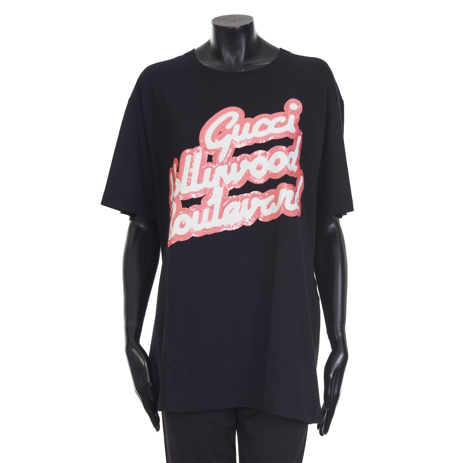 【関税込み】gucci Sequin shirt Gucci Cropped Sequined Cotton-Jersey T-Shirt - Black