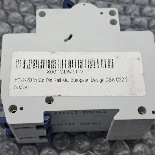 YuCo YC-2-2D  Minature DIN RAIL Circuit Breaker 2 Pole 2A D Curve TUV ,UL 1077 E