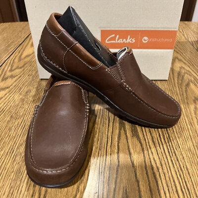 CLARKS UNGRAYSEN FREE BROWN LEATHER LOAFERS 006062 MULTIPLE SIZES