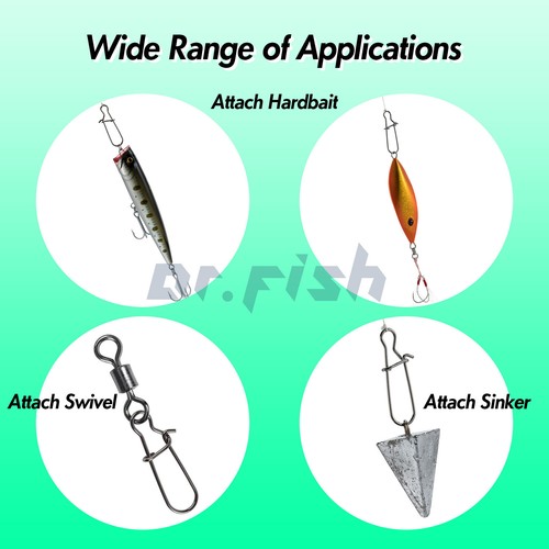 100/200pcs Fishing Snaps Clips Fastlock Duo Lock Snap #1-#8 Quick Change