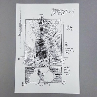 Harry Potter Production Used Storyboard Gringotts Cart Tunnel Scene Sc 55 56