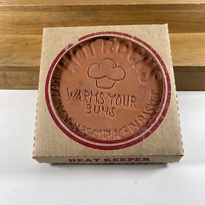 NEW OLD STOCK 1983 Hot Rocks Warms Your Buns 5'' Bread Bun Warmer Plate