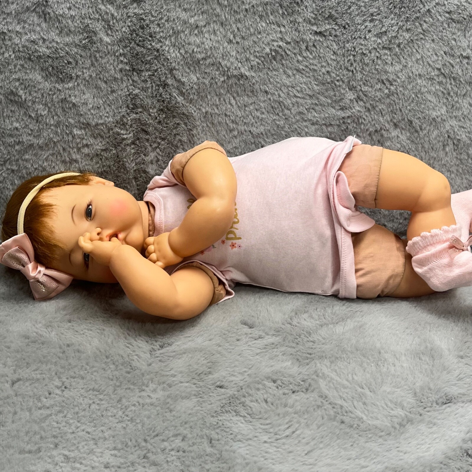 Ideal THUMBELINA Doll Wood Knob Rooted Hair Painted Eyes Cloth Body 21in VIDEO