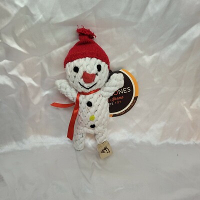 Jax & Bones Good Karma Snowman  Dog y Rope Chew Holiday Toy NWT
