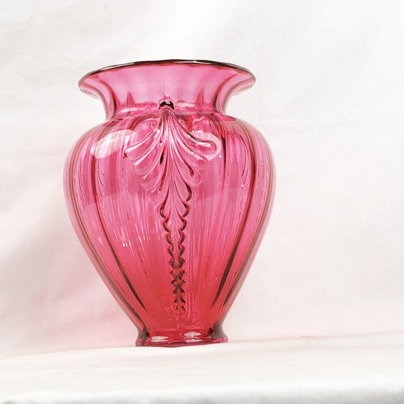 Fenton Cranberry Vase Beauty Pink Glass