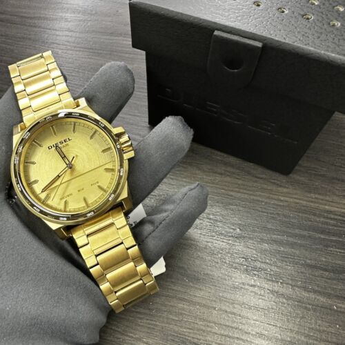 Pre-owned Diesel New✅  All Gold Dial Stainless Steel Bracelet Men's Watch Dz1912 $220